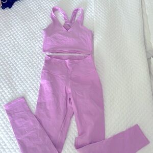 Alo yoga violet purple matching set